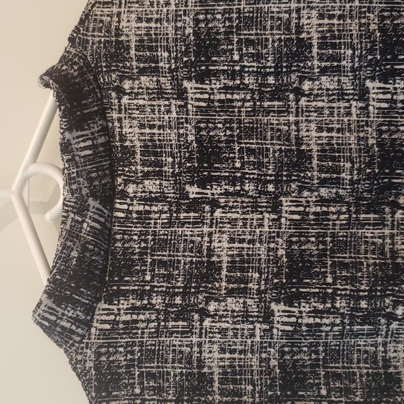 Natalia 56 Black White Top Womens Box Front Pockets 3/4 Sleeve Size Cotton Large - Picture 9 of 14